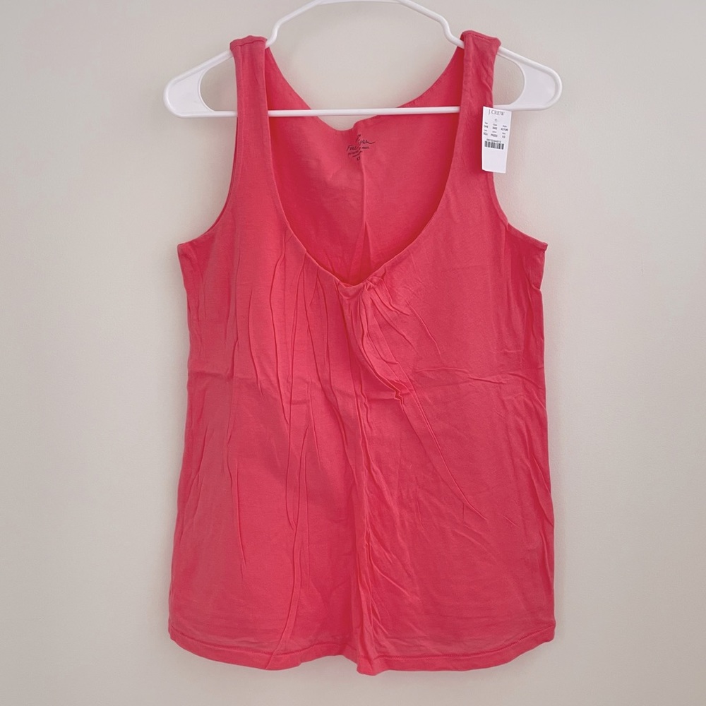 NWT - J.Crew Women’s Fine Spun Salmon Pink Draped Tank Top Size XS